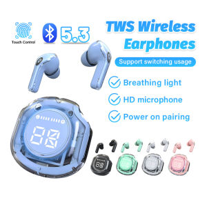 Transparent Bluetooth Headphone TWS 5.3 Stereo Wireless Earphone Waterproof Sport Headset LED Display Noise Cancellation无线蓝牙耳机