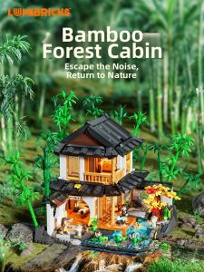 Funwhole | Vintage Chinese Style House Model Building Set Bamboo Cottage