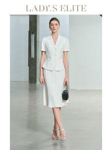 LadyS Elite | Autumn Early Office Style Suit Short Sleeve Blazer Skirt Set