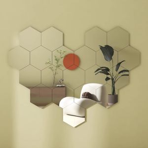 Creative Hexagonal Wall Decor Mirror Self Adhesive