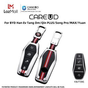 เคสกุญแจรถอัลลอยสังกะสีสำหรับ BYD Han Ev Tang Dm/Qin PLUS/Song Pro/Max/yuan Buckle Key Cover อุปกรณ์เสริมรถยนต์โลหะผสมสังกะสี