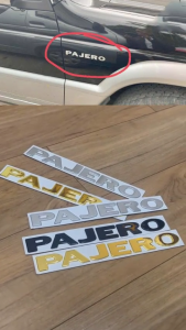 Chữ Nổi Pajero Dán Tai Xe Mitsubishi Pajero ( Màu Vàng & Bạc ) - Tem Chữ Pajero Dán Sườn Xe Pajero