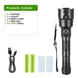 New 15000mAh White Laser Flashlights 28000000LM Ultra Bright LED Flashlight USB Rechargeable Zoom Lantern Outdoor Camping Torch