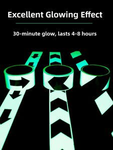 Super Bright Luminescent Arrowhead Diagonal Pattern Night Warning Mark Permanent Glowing Floor Indicator Night Glow Tape