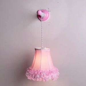 OUCHAO | French Style Decorative Adjustable Lace Pink Wall Light