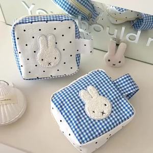 Miffy | Miffy Rabbit Cute Compact Portable Small Menstrual Bag Makeup Travel Outing Storage Bag Miscellaneous Zipper Pouch for Women