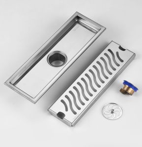 Bright rectangular floor drain SUS304 stainless steel middle side drain large displacement hotel bathroom deodorizatio