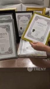 Mermaid Document Frame A4/Certificate Frame/Picture Frame/ Gold Colour/ Bingkai Gambar/ Anugerah/ Sijil/ Diploma