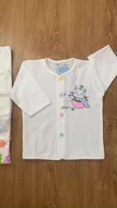 Túi 1 Áo sơ sinh Tay Dài Nút Giữa Trắng - Có 4 Size 123 4 cho bé sơ sinh-11kg | quần áo trẻ em | Quần áo sơ sinh