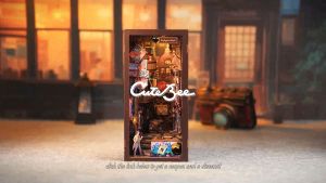 CUTEBEE นักสืบซีรีส์3 Book Nook DIY บ้านตุ๊กตาของเล่นไม้ บ้านของเล่น DIYโมเดลบ้าน(+ฝาครอบกันฝุ่น)