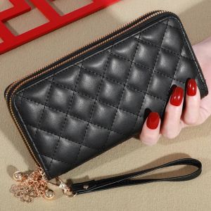 Long Women Wallet Purses Tassel Coin Holder arge Capacity Double Zipper Pu LeatherCard Multilayer Storage Moneyclip Clutch Bag