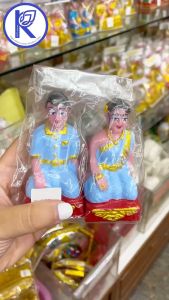 ✨ ตุ๊กตาตั้งศาลชายหญิงเรซิ่น (เขียนสี/ขนาดเล็ก) รหัส 82000820 | คลังนานาธรรม สังฆภัณฑ์