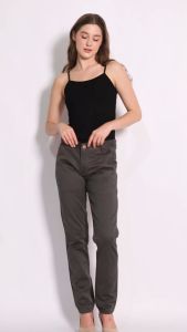 Celana Panjang Wanita Abu Tua: Twill Soft & Nyaman