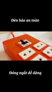 Ổ Cắm Điện 6 Cổng Lõi Sứ Chịu Tải Vinamax Tích Hợp APTOMAT 30A