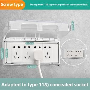 86-Type Socket Waterproof Switch Case Protective Cover Bathroom Plug Water Proof Cover for Switch Bathroom Panel Wall Plug Waterproof Cover