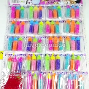 TAIYO Glitter Botol 3IN1 RANDOM Serbuk Warna Slime Nail Art Clay Serbaguna Bottle Kecil Mainan Anak
