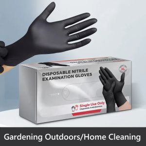 Black Disposable Nitrile Gloves 4Mil Heavy Duty Industrial Cleaning Gloves Latex Free Gardening Mechanic Safety Working Gloves
