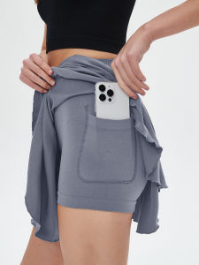 YANSE | High Waist Illusion Double-layer Anti-peek Sport Skirt