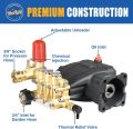 TOOLCY Pressure Washer Pump 3400 PSI Max 3.0 GPM, 3/4 inch Shaft Horizontal Triplex Plunger Pump Replacement, Direct Drive, with Unloader, 5 Nozzle Tips, 3/8" QC to M22-14mm Adapter. 