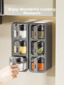 BAOJIAWANG | Wall-Mounted Multi-Section Sealed Seasoning Box