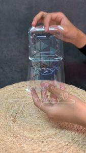 (Isi 50 Pcs) - Mika Kue Persegi Kecil 68 x 68 cm MKB 6A Mika Kue Basah Mika Kotak Persegi/Plastik Mika Jajanan Pasar Murah