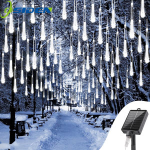 Solar Meteor String Lights LED Waterproof Garden Light Holiday Ambient Lamps for Outdoor Trees Christmas Decoration Lighting