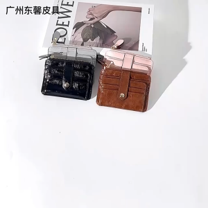 Dompet Kartu Wanita Card Elegan uang Koin Kulit Premium Branded WA1126B5 Lomia Hitam Mini Simple