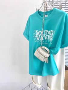 Cotton Pink Letter Loose Slimming Stylish T-Shirt