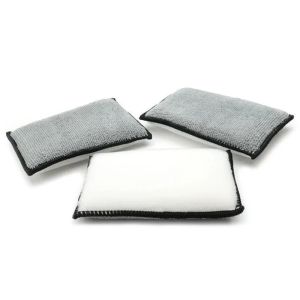 2/4/10PCS Soft Double Side Microfiber Scrubbing Sponge Leather Interior Car Wash Pad No Scratch Car Scrubbing Sponge