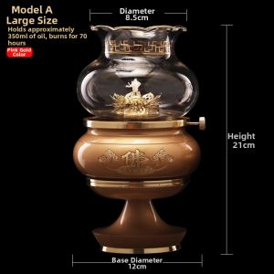 WANGJIXIANG | Brass Buddha Lamp with Wind Shield
