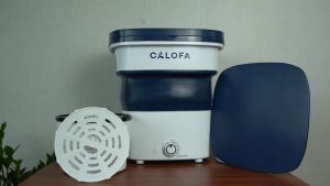 Máy giặt mini gấp gọn Calofa CA 500 kèm chế độ vắt khô khối lượng giặt 3kg công suất 260W không rung lắc máy giặt đồ mini cho bé