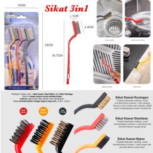 Sikat Kawat 3in1 Sikat Pembersih Noda Bandel 1 set Isi 3Pcs Wire Brush