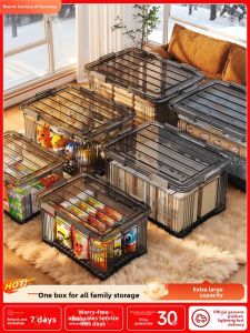 Large Capacity Transparent Storage Box Set for Home Wardrobe Clothing Organization Sealed Six Buckle Storage for Clothes Toys Books