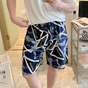 กางเกงนอนผ้าป๊อปปลิ้นสำหรับผู้ชายกางเกงชายหาดใส่ไปริมทะเลในฤดูร้อนกางเกงขาสั้นผ้าป๊อปปลิ้นทรงหลวมแบบลำลองกางเกงใหญ่สำหรับคนอ้วนใส่ออกไปข้างนอกได้สำหรับใส่อยู่บ้าน