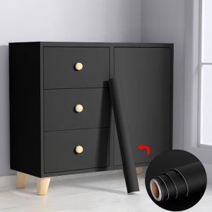Miếng Dán Tường Vinyl Đen Mờ Tự Dính Chống Thấm Nước Dùng Cho Mặt Bếp Đồ Nội Thất Cải Tạo Phong Cách Hiện Đại Chất Liệu PVC