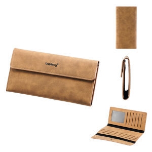 Baellerry Mens Frosted PU Leather Wallet Fashion Card Holder Coin Pocket Money Clip Simple Hasp Design