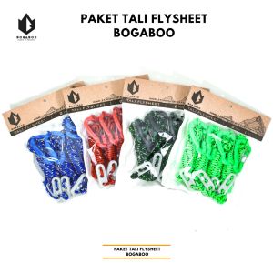 Paket tali flysheet BOGABOO - bivak set - karabiner abs - guyline glow in the dark - tali perusik 3 MM - paket tali tenda - paket tali tiang flysheet