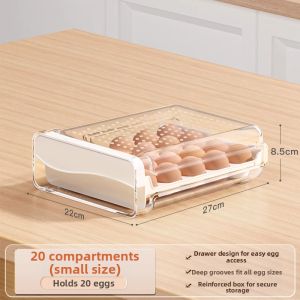 MIVOFIVO | Egg Drawer Organizer Refrigerator Kitchen Storage Tool Food Grade Sealed Freshness