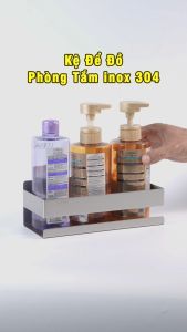 Kệ đựng đồ phòng tắm inox 304 xước dán tường Hobby home decor KCNX