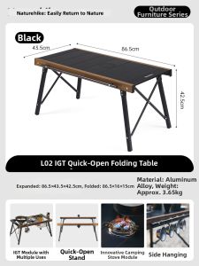 NatureHike | IGT Portable Quick Assembly Aluminium Folding Table