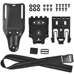 3pcs Quick Release Drop Leg Holster Kit with QLS 19/22 Adapter - Belt Loop Comfort Elastic & Rubberized for Hunting and Fishing