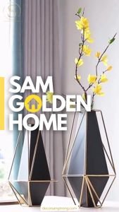 Bộ 2 Bình Hoa Dynasphere Thủy Tinh Cao Cấp Mạ Vàng Sang Trọng Phong Cách Châu Âu Hiện Đại