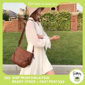 DROPASSIST 1495 READY STOCK Women Soft PU Leather Sling Korean Style Handbag Shoulder Messenger Bag Wanita Beg Tangan Murah