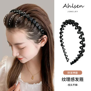 Fashion Rhinestone Pearl Non-Slip Hairbands Elastic Headband Flower Women Hair Hoop Bands Bezel Girls Hair Accessories Headdress