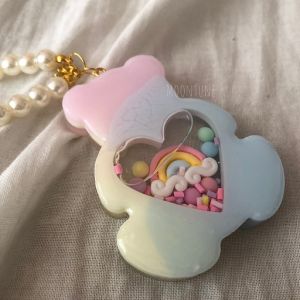 [PRE ORDER] ♡ 𝕄𝕥🍧Pretty Pastel🍧Resin Pastel Teddy Bear Aesthetic Macaroon Ombre Shaker Keychain Water Shaker 流沙熊熊滴胶