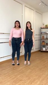 Celana Highwaist Wanita Jeans Skinny Stretch Korean Style Jumbo Snow Black Premium Bellzshop Ghea