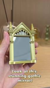 1 Gương Trang Điểm Để Bàn Khung Nhựa Mạ Vàng Phong Cách Gothic Châu Âu Trang Trí Nhà Cửa