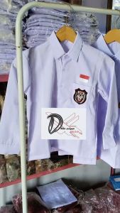 Baju SMA/SMU/MA putih lengan panjang kemejan putih SMU seragam sekolah bahan katun Oxford