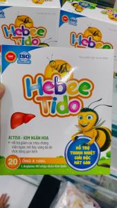 Giải độc mát gan Hebetido - Hộp 20 ống uống dùng tốt cho bé giúp thanh nhiệt giảm mẩn ngứa rôm sảy