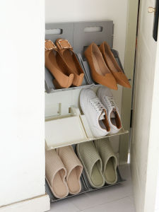 Easy-to-Assemble Home Entrance Shoe Cabinet Standable Foldable Combination Simple Design Shoe Storage Rack for Household Use